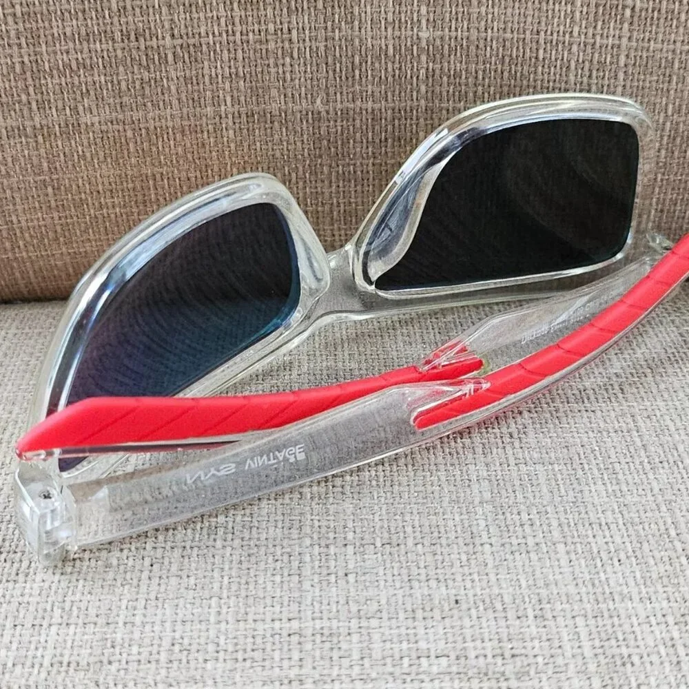 NYS Vintage Men Sunglasses Dyckman Street Mirror Lenses Clear Frame Eyewear